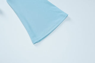 Long flared sleeve crewneck ribbed pant set