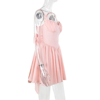 Bowknot v neck smocked ruched cami mini dress