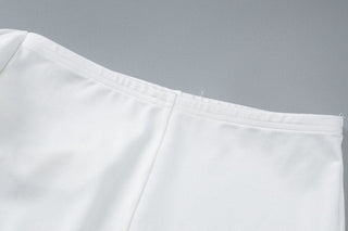 Off shoulder knotted medium rise pant set