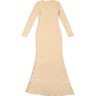Long sleeve lace crewneck maxi dress