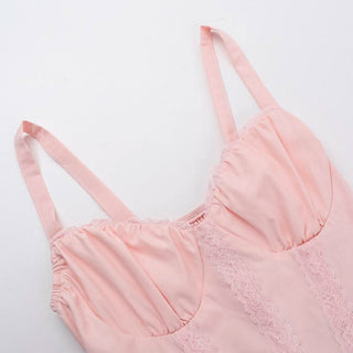 Bowknot v neck smocked ruched cami mini dress