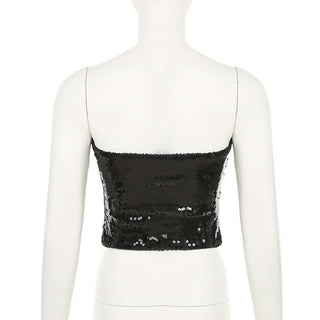 Glitter backless solid tube top