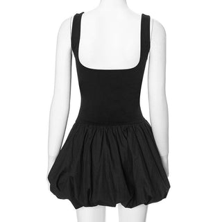 Square neck solid ruched backless cami mini dress