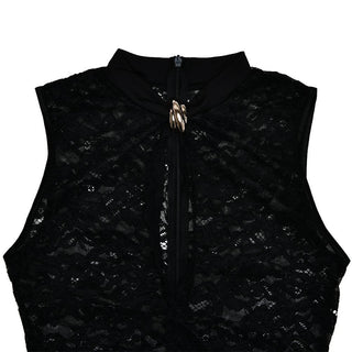 Lace ruched see through hollow out high slit cut out maxi dress