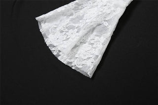 Long flared sleeve corset lace self tie top