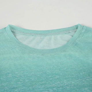 Long sleeve crewneck contrast mesh top