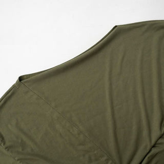 Ruched drawstring self tie long sleeve irregular mini dress