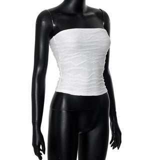 Textured solid backless ruched tube top