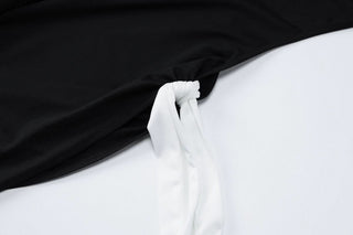 High neck long sleeve hollow out slit knotted cut out maxi dress