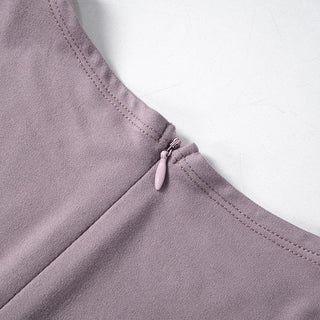 Short sleeve square neck zip-up solid jumpsuit