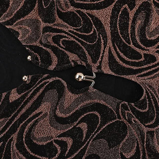 Long sleeve v neck hollow out ripple print cut out mini dress