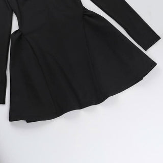 Long sleeve sweetheart neck bowknot mini dress