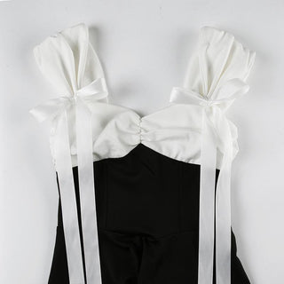 Off shoulder ruched bowknot mini dress