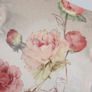 Long sleeve one shoulder flower print gradient top