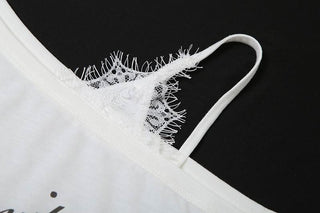 One shoulder long sleeve "33" print top