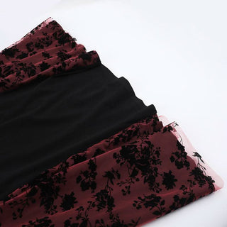 U neck lace print tassels backless cami midi dress