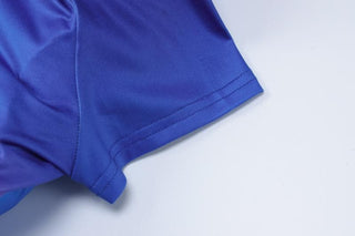 Short sleeve gradient backless maxi dress