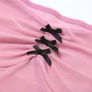 Bowknot long flared sleeve off shoulder mesh ruched top