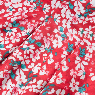 V neck flower print pleated cami mini dress