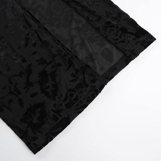 Hollow out halter self tie slit print cut out midi dress