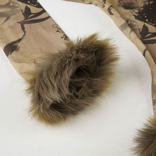 Long sleeve fluffy self tie print top