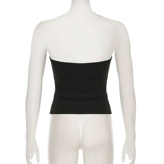 Leopard print ruffle lace hem tube top