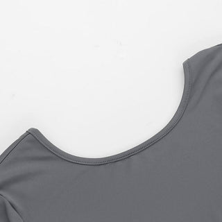 Long sleeve round neck backless solid romper