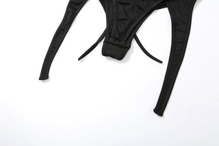 Ruffle self tie ruched cami bodysuit