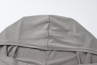 Hoodie long sleeve ruched drawstring mini dress