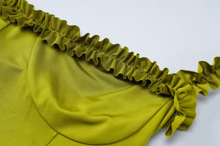 Halter ruffle backless midi dress