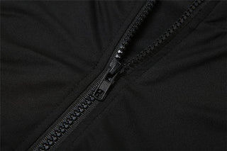 High neck stitch zip-up tank romper