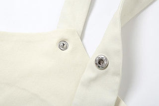 Halter button â€œ99â€ pattern contrast backless crop top