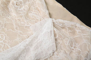 Long flared sleeve lace ruffle mini dress