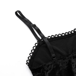 Sweetheart neck velvet lace up ruched cami mini dress