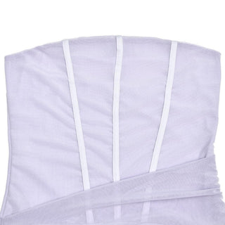 Corset contrast ruched mesh backless tube mini dress