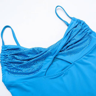 Hollow out v neck ruched backless cami cut out mini dress