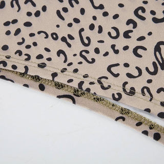 Leopard print long sleeve high neck bodysuit