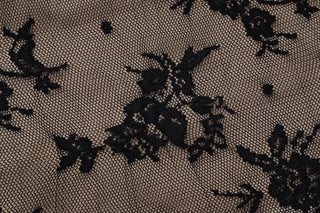 Long sleeve square neck lace patchwork top