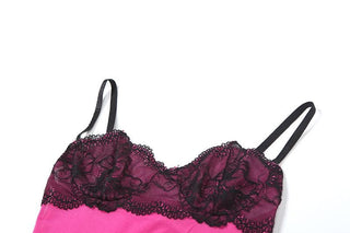 Lace mesh ruffle sweetheart neck cami pant set