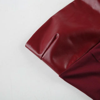 Lace up PU leather button corset solid tube top