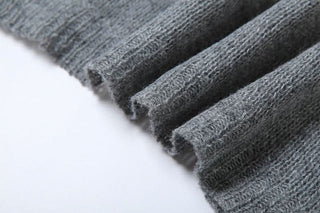 Crewneck long sleeve knitted striped print maxi dress