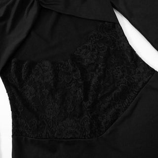Off shoulder long sleeve hollow out lace cut out mini dress