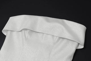 Off shoulder glitter mesh ruffle mini dress