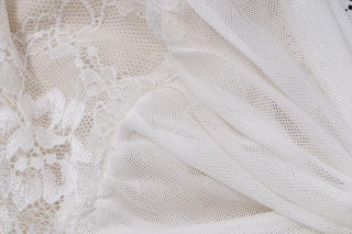 Lace mesh patchwork knotted crop cami top