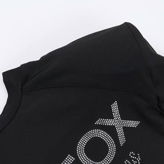 Crewneck long sleeve padded beaded bodysuit