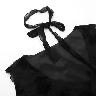 Long flared sleeve v neck slit ruffle midi dress