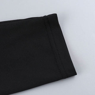 Long sleeve crewneck patchwork mini dress