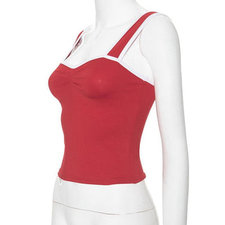 Ruched backless stitch cami top