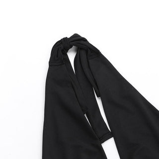 Halter deep v neck ruched ruffle rivet top