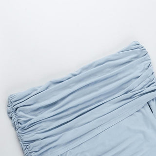 Long sleeve off shoulder irregular ruched top